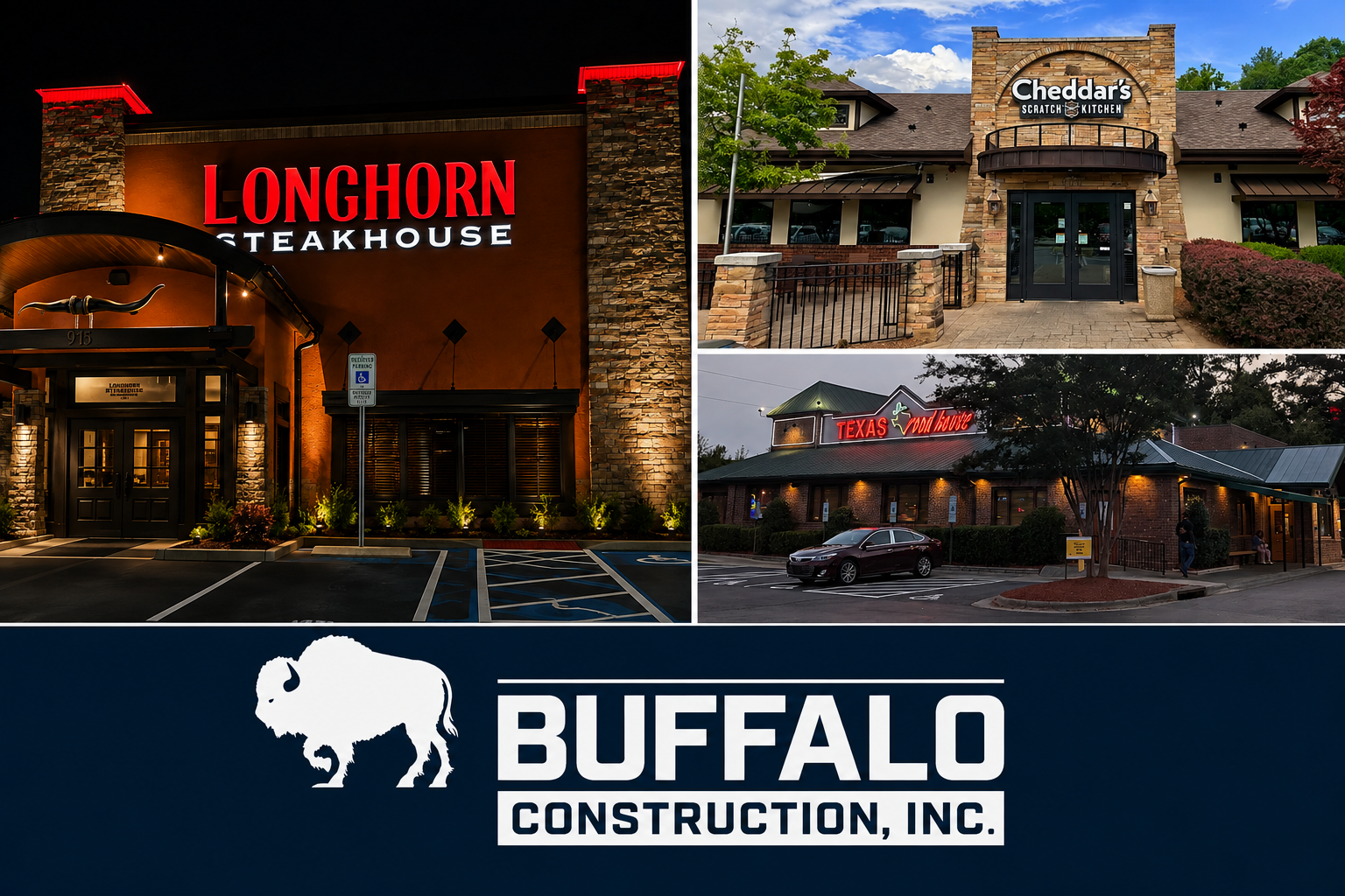 Buffalo Construction — LongHorn Steakhouse, Cheddar's Scratch Kitchen, and Texas Roadhouse national brand builds