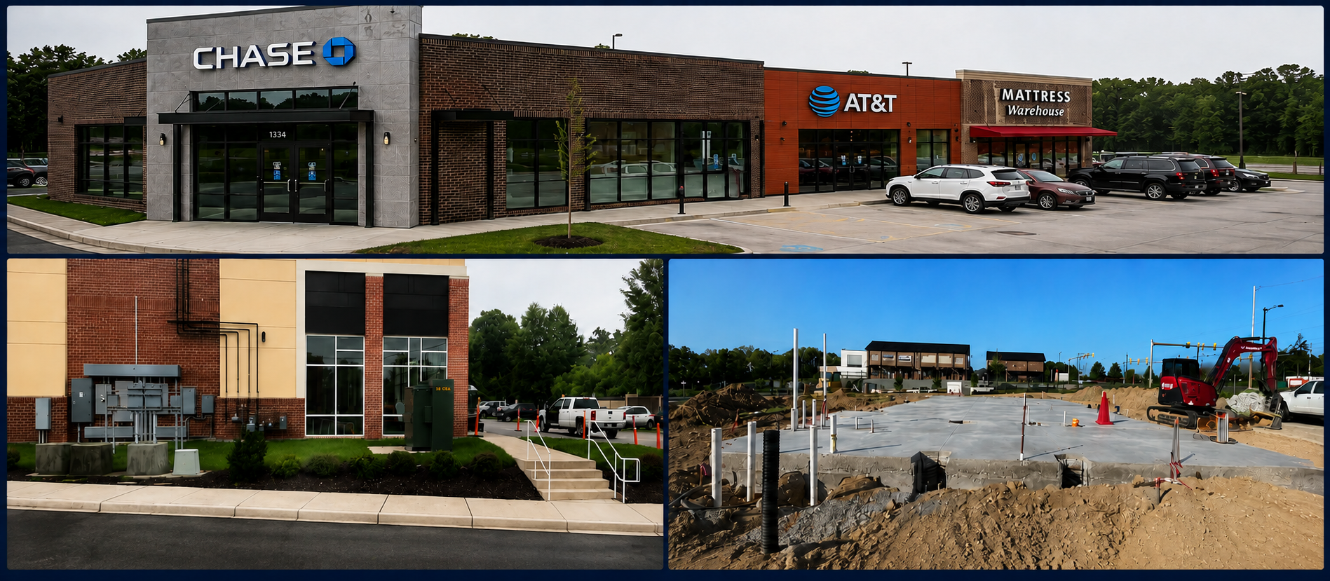 McFarland Construction — Chase bank branch and retail strip mall builds